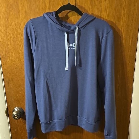 Under Armour Light Blue Pullover Hoodie with Drawstrings - Picture 1 of 3